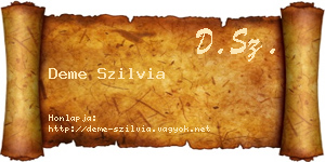 Deme Szilvia névjegykártya